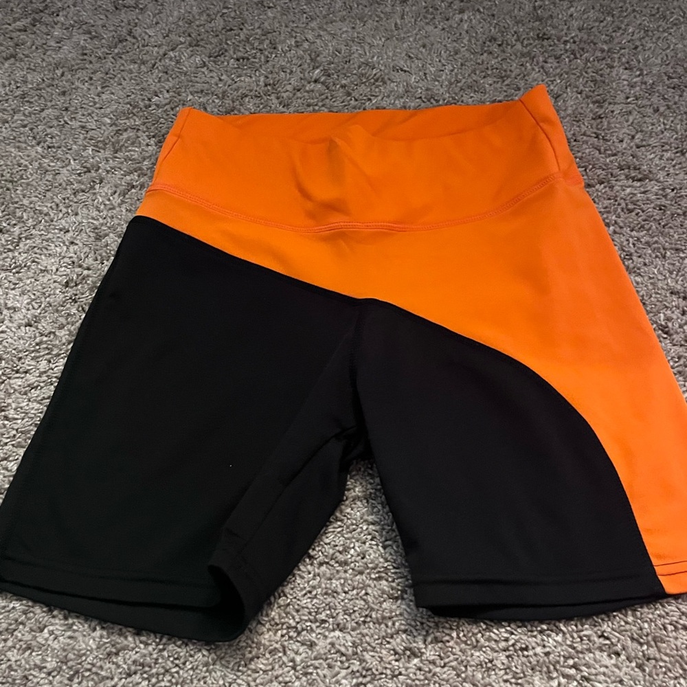 Orange and Black Biker shorts